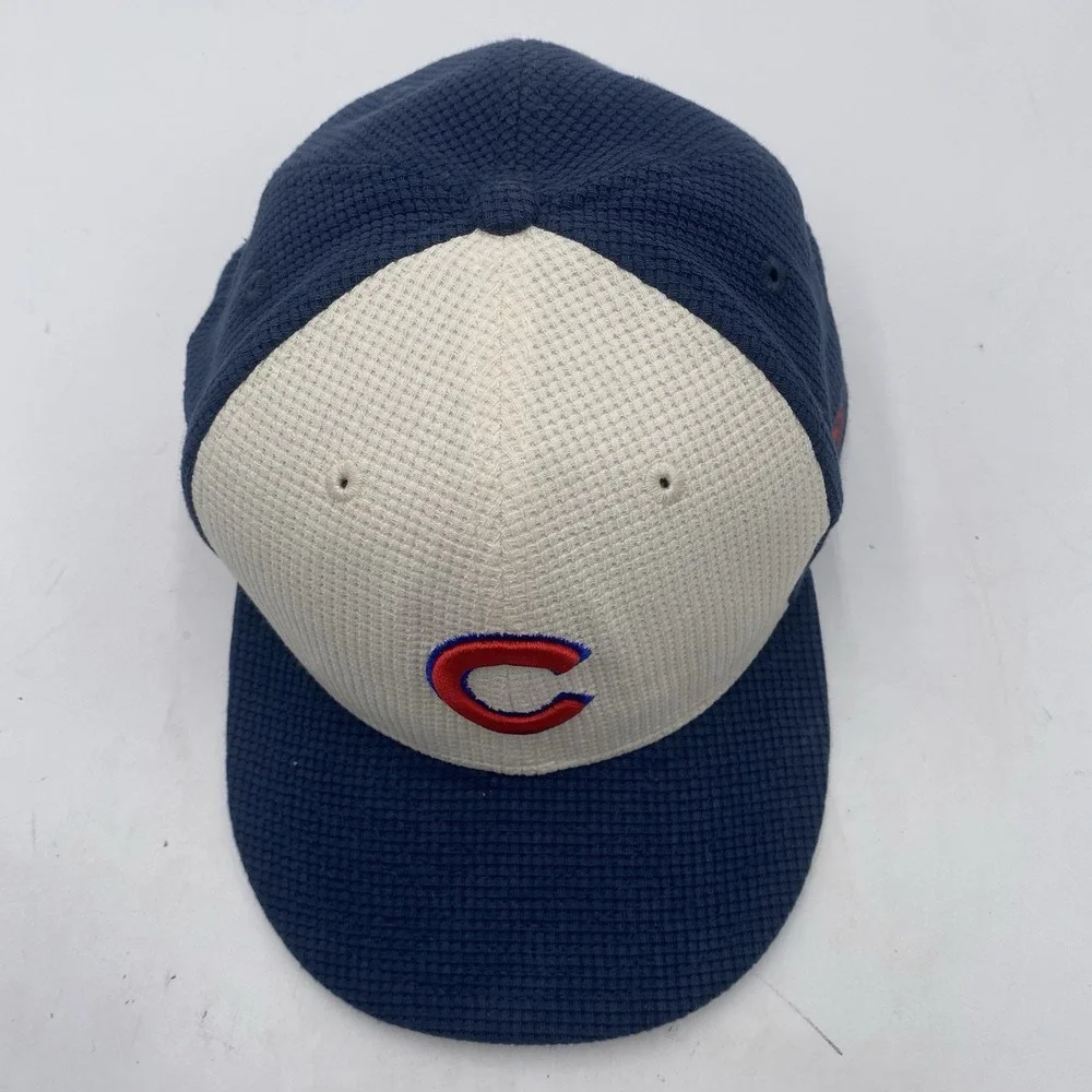 Chicago‎ Cubs Hat New Era 59fifty Fitted Size 7 3/4 Blue White Cleaned Flag VGC